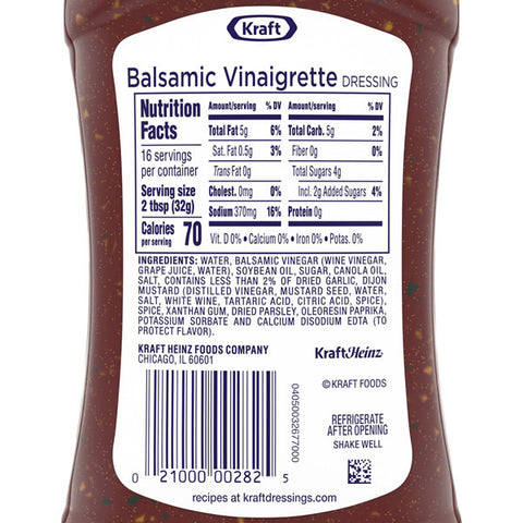 Kraft Balsamic Vinaigrette Salad Dressing 16 fl oz