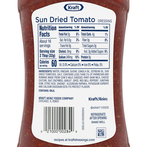 Kraft Sun Dried Tomato Vinaigrette Salad Dressing 16 fl oz