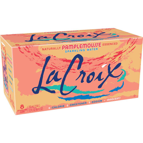 La Croix Pamplemousse Sparkling Soda Water, 8 Ct