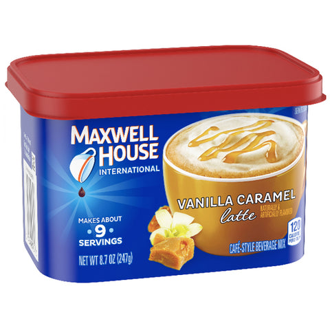 Maxwell House Vanilla Caramel Latte Cafe Mix Coffee, 8.7 oz - Water Butlers