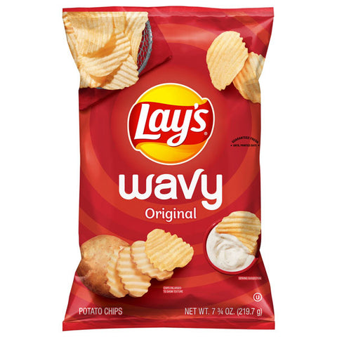 Lay's Wavy Potato Chips, Original Flavor, 7.75 oz