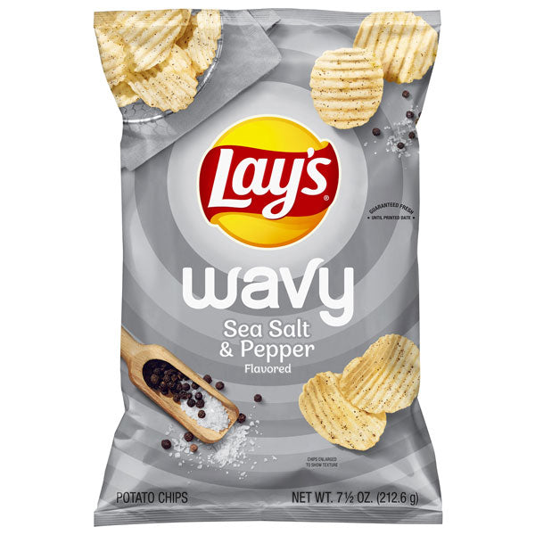 Lay's Wavy Potato Chips, Salt & Pepper Flavor, 7.5 oz
