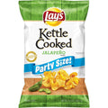 Lay's Kettle Cooked Jalapeno Flavored Potato Chips, Party Size, 13.5 oz
