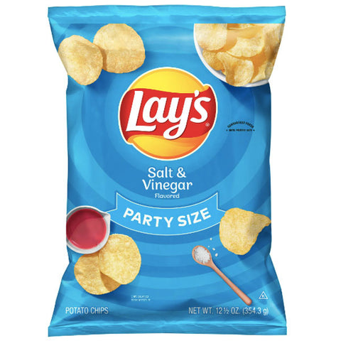 Lay's Salt & Vinegar Flavored Potato Chips, Party Size, 12.5 oz