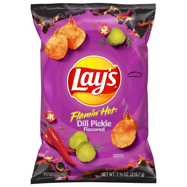 Lay's Flamin' Hot Dill Pickle Flavored Potato Chips, 7.75 oz