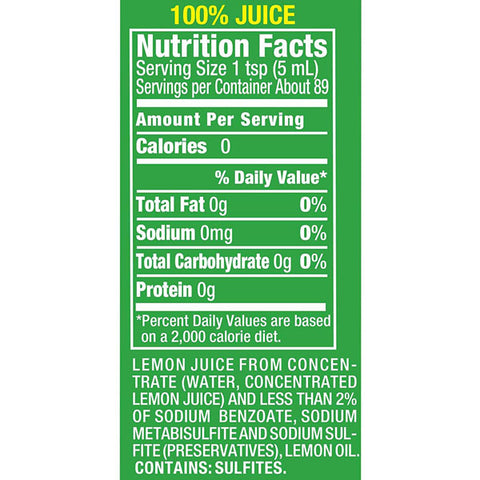 Realemon 100% Lemon Juice, 15 oz