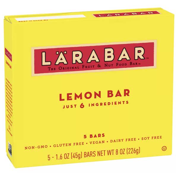 Larabar Gluten Free Bar, Lemon, 5 Ct - Water Butlers
