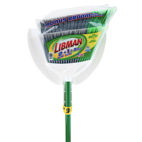 Libman 2 Angle Brooms with 1 Dustpan Value Pack