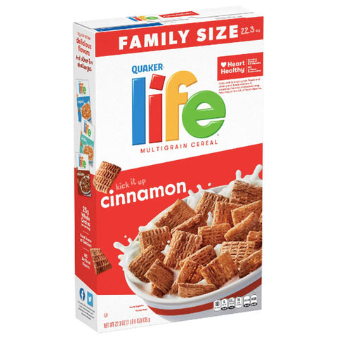 Quaker Life Multigrain Breakfast Cereal Family Size, Cinnamon, 22.3 oz