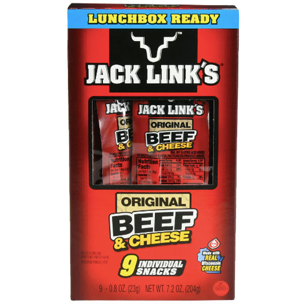 Jack Link's 9 ct, Original Beef & Cheese, 0.8 Oz, 7.2 oz net weight