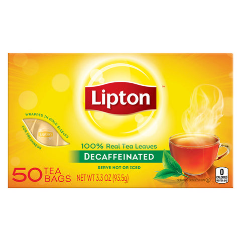 Lipton Decaffeinated Black Tea Decaf, Tea Bags, 50 Count