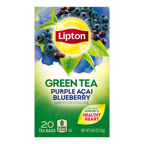 Lipton Green Tea Bags Purple Acai Blueberry, 20 Count