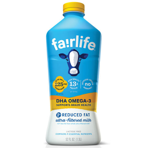 Fairlife Lactose Free DHA Omega-3 Reduced Fat 2% Milk, 52 fl oz