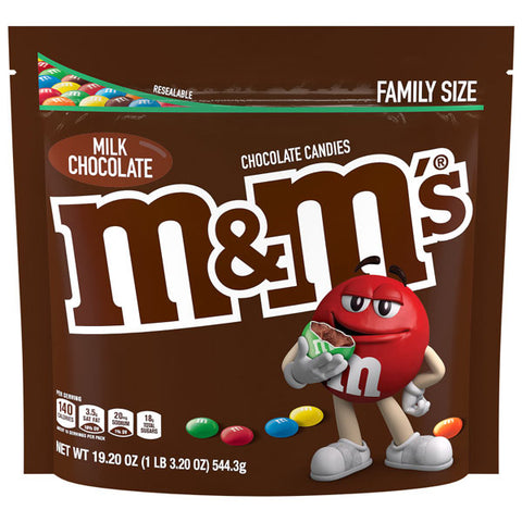 M&Ms Milk Chocolate Candy Family Size, 18 oz.