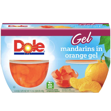 Dole Fruit Bowls, Mandarins in Orange Gel, 4 Cups