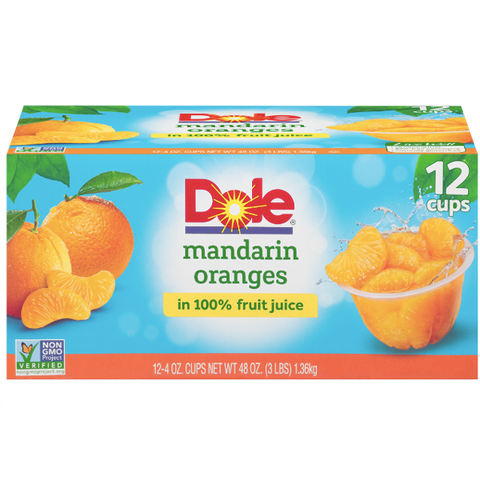 Dole Fruit Bowls, Mandarin Oranges, 12 Ct - Water Butlers