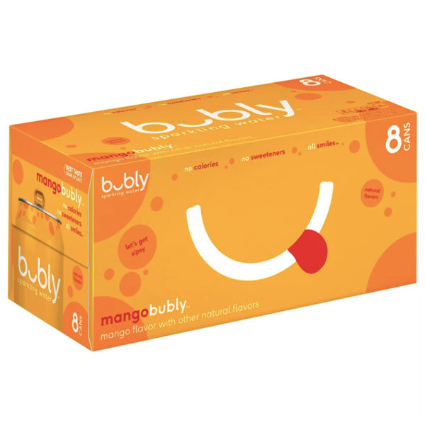 bubly Mango Sparkling Water 12 fl oz, 8 Ct - Water Butlers