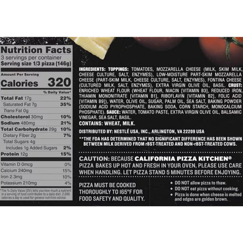 California Pizza Kitchen Crispy Thin Crust Margherita Frozen Pizza, 15.5 oz - Water Butlers