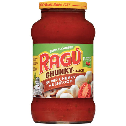 Ragú Super Chunky Mushroom Pasta Sauce, 24 oz. - Water Butlers