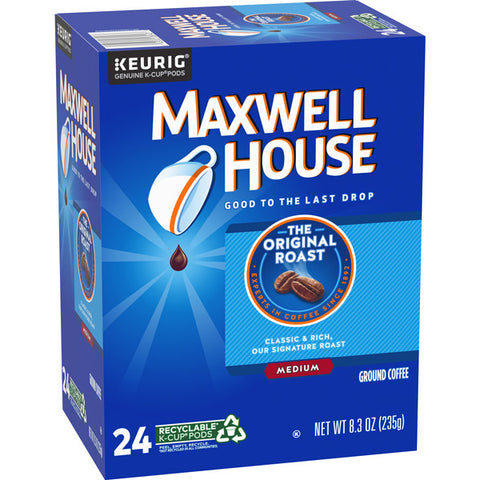 Maxwell House Original Roast Ground Coffee K Cup Pods, 24 Count