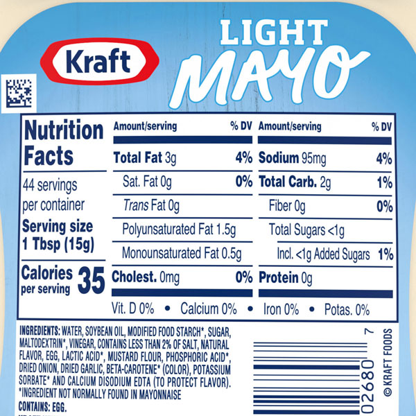 Kraft Mayonnaise Light Mayo, 22 fl oz