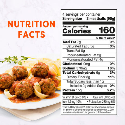 Gardein Plant-Based Vegan Classic Meatless Meatballs, 12.7oz, 12 Count