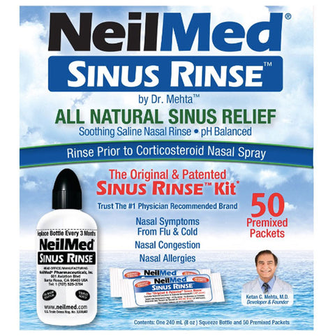 Neilmed Sinus Rinse Kit, All Natural Sinus Relief, 50 pkgs