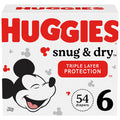 Huggies Mickey Mouse Snug & Dry Diapers Super Pack, Size 6 (54 Ct)
