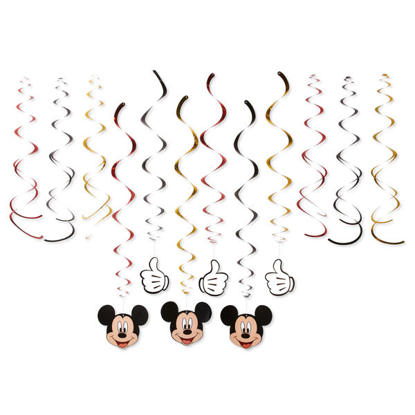 Disney Mickey Mouse Hanging Swirl Decorations, 12 Count