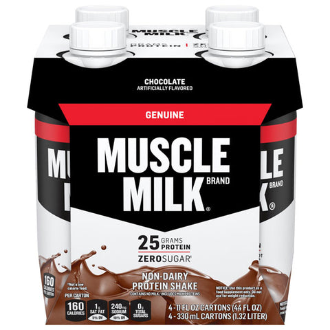 Muscle Milk Protein Shake, Chocolate, 11 fl oz, 4 Count