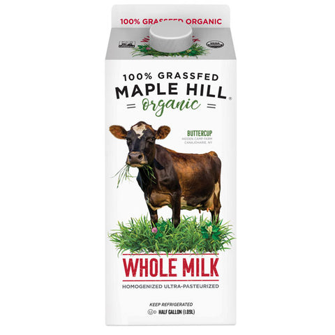 Maple Hill Creamery Organic Whole Milk, Half Gallon