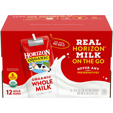 Horizon Organic Whole Shelf-Stable Milk, 8 Oz., 12 Count