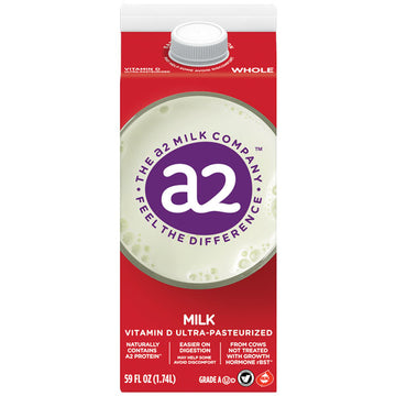 a2 Milk® Whole Milk, Vitamin D, Ultra-Pasteurized, 59 fl oz