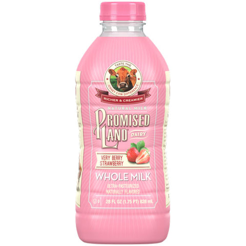 Promised Land Dairy Very Berry Strawberry Whole Milk, 28 fl oz