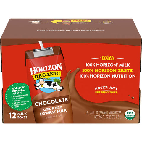 Horizon Organic 1% Low Fat UHT Chocolate Milk, 8 Oz., 12 Count