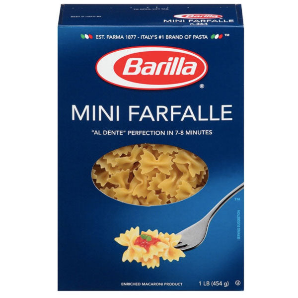 Barilla® Classic Blue Box Pasta Mini Farfalle, 16 Oz - Water Butlers