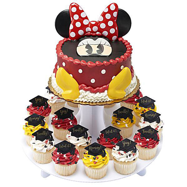 Disney Minnie Mouse Grad Cake Cupcake Combo disney-minnie-mouse-grad-cake-cupcake-combo