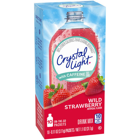 Crystal Light Wild Strawberry Flavored Powdered Drink Mix, Water Flavoring, 10 Ct