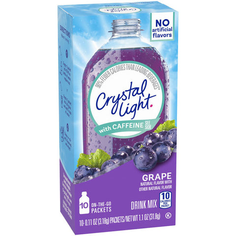 Crystal Light Grape Flavored Powdered Drink Mix, Water Flavoring, 10 Ct