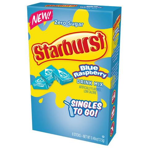 Starburst Sugar-Free On-The-Go Blue Raspberry Drink Mix, 6 Count