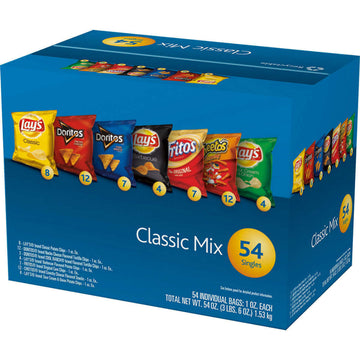Frito Lay Chips Classic Mix Variety Pack, 54 Count