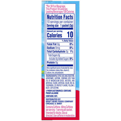 Crystal Light Wild Strawberry Flavored Powdered Drink Mix, Water Flavoring, 10 Ct