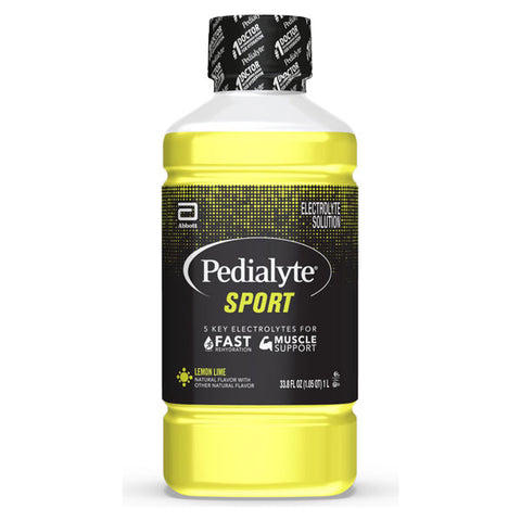 Pedialyte Sport Electrolyte Drink, Lemon Lime, 33.8 Fl Oz.