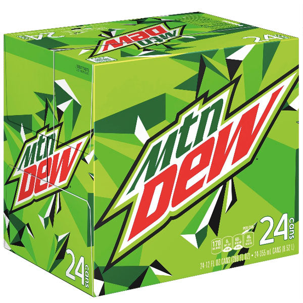 Mountain Dew 12fl oz, 24 Count - Water Butlers