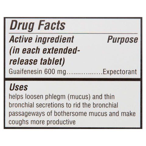 Equate Mucus ER Extended-Release Tablets, 600 mg, Compare to Mucinex, 20 Count