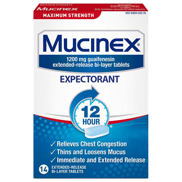 Mucinex Maximum Strength 12 hour Chest Congestion Medicine, 14 count