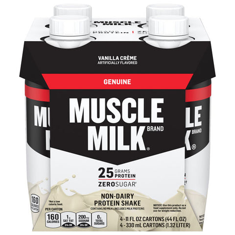 Muscle Milk Protein Shake, Vanilla Creme, 11 fl oz, 4 Count