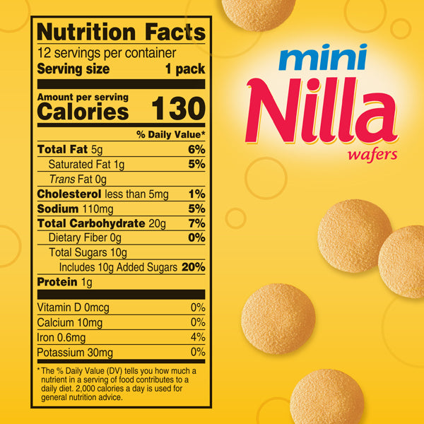Nilla Wafers Mini Vanilla Wafer Cookies, 12 Count