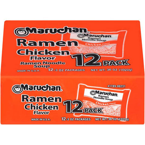 Maruchan Ramen Chicken Flavor, 3 oz, 12 Count