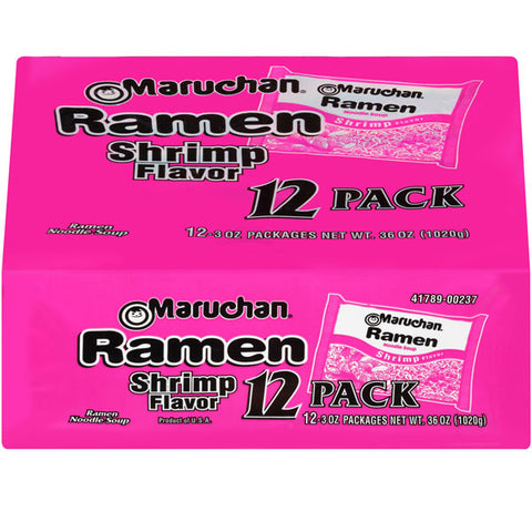 Maruchan Shrimp Flavor Ramen Noodle Soup, 3 oz, 12 Count